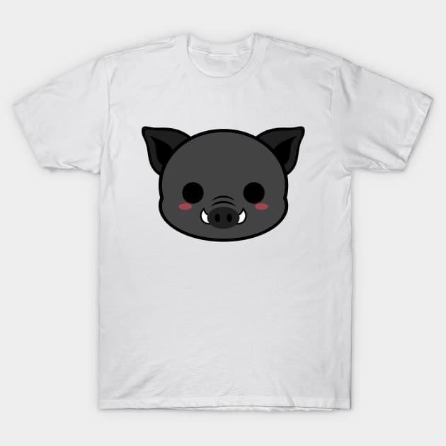 Cute Black Boar T-Shirt by alien3287